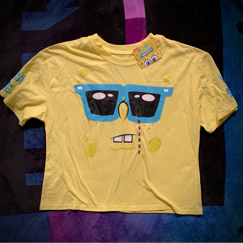 SpongeBob Boxy Crop Top medium NWT